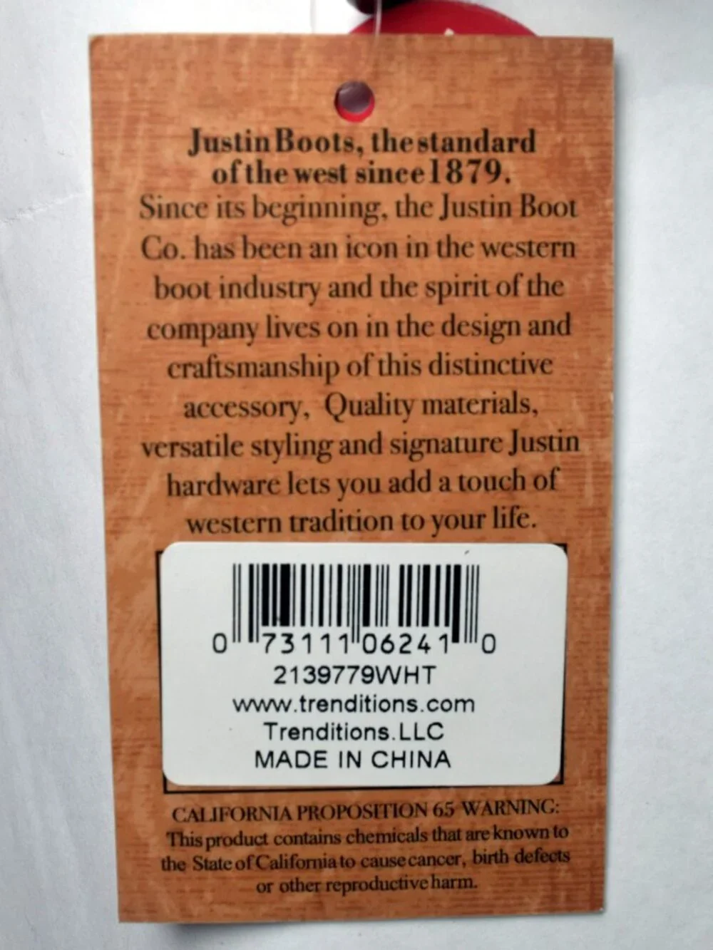Justin White Tooled Western Jewelry Case NWT